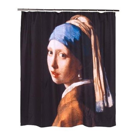CARNATION HOME FASHIONS Carnation Home Fashions FSC13-GW 72 x 72 in. Girl with the Pearl Earring Fabric Shower Curtain; Multi Color FSC13-GW